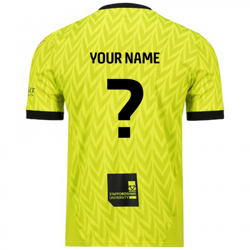 Homem Camisola Seu Nome #0 Verde Fluorescente Alternativa 2024/25 Camisa