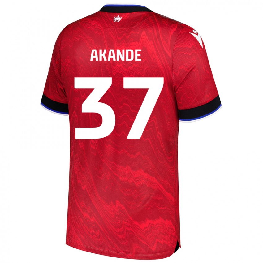 Homem Camisola Adrian Akande #37 Vermelho Preto Alternativa 2024/25 Camisa