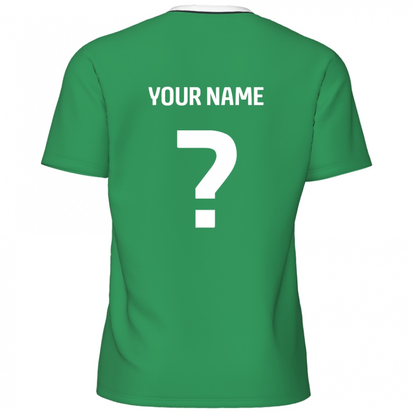 Homem Camisola Seu Nome #0 Listras Brancas Verdes Alternativa 2024/25 Camisa