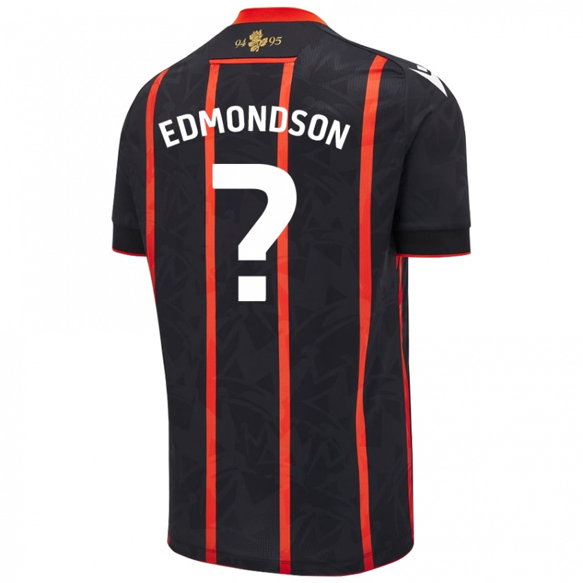 Homem Camisola Stephen Edmondson #0 Vermelho Preto Alternativa 2024/25 Camisa