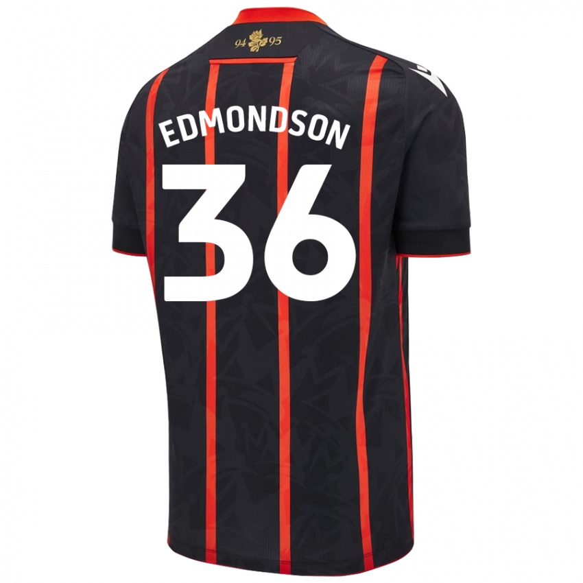 Homem Camisola James Edmondson #36 Vermelho Preto Alternativa 2024/25 Camisa