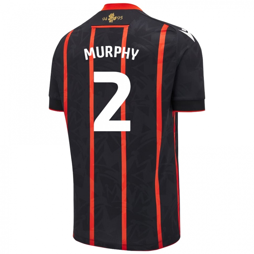 Homem Camisola Niamh Murphy #2 Vermelho Preto Alternativa 2024/25 Camisa