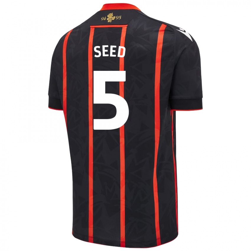 Homem Camisola Helen Seed #5 Vermelho Preto Alternativa 2024/25 Camisa