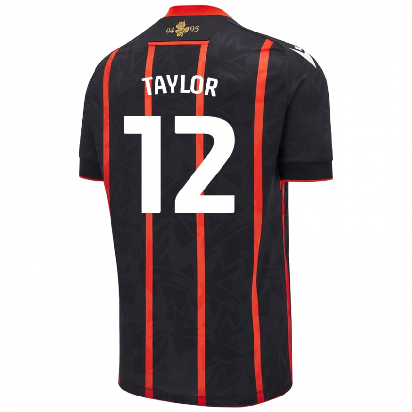 Homem Camisola Emma Taylor #12 Vermelho Preto Alternativa 2024/25 Camisa