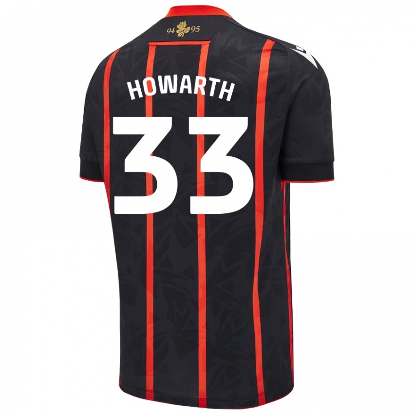 Homem Camisola Taylor Howarth #33 Vermelho Preto Alternativa 2024/25 Camisa