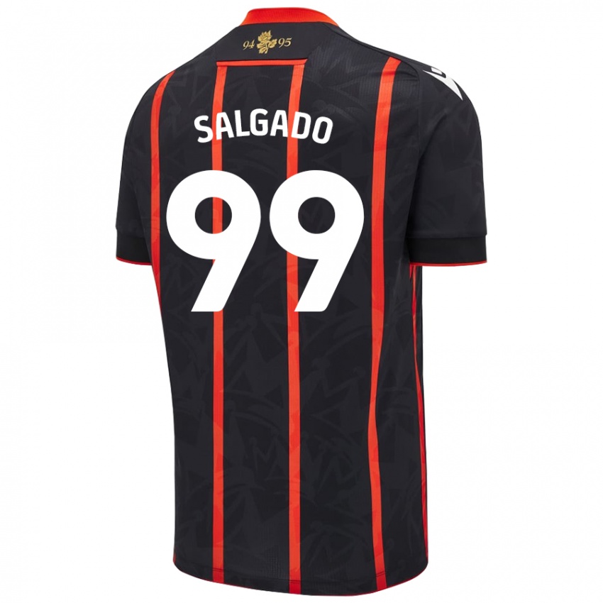 Homem Camisola Shanell Salgado #99 Vermelho Preto Alternativa 2024/25 Camisa