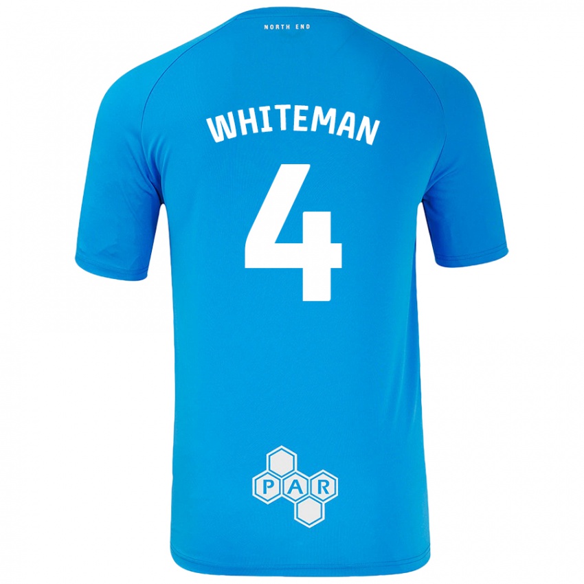 Homem Camisola Ben Whiteman #4 Céu Azul Alternativa 2024/25 Camisa