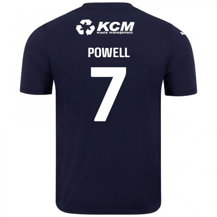 Homem Camisola Joe Powell #7 Azul Marinho Alternativa 2024/25 Camisa