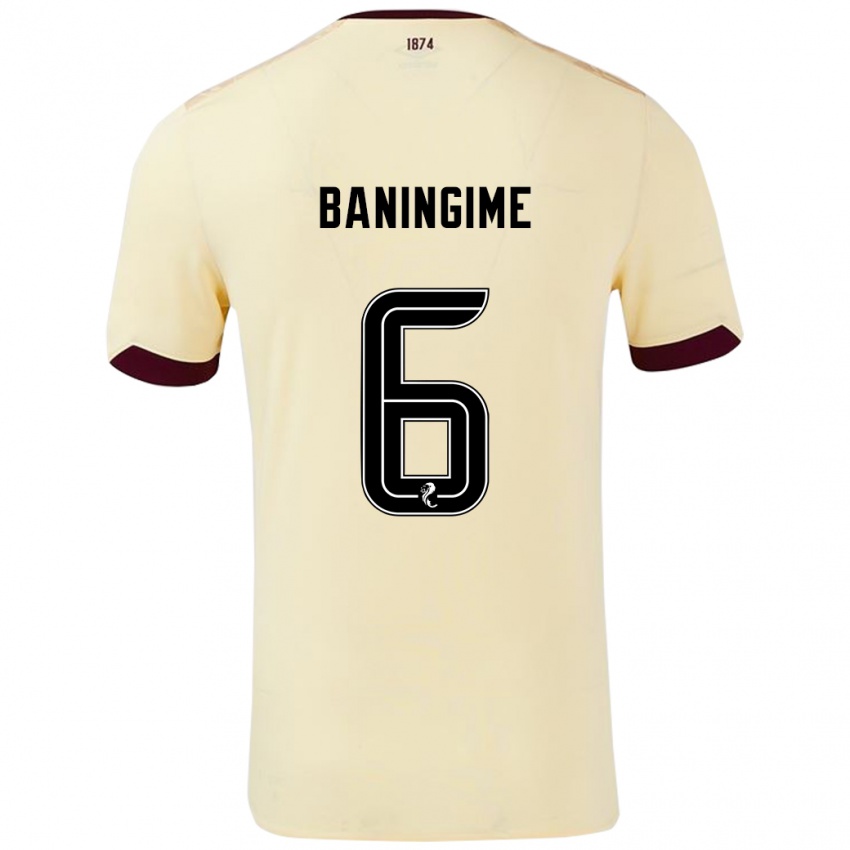 Homem Camisola Beni Baningime #6 Borgonha Creme Alternativa 2024/25 Camisa