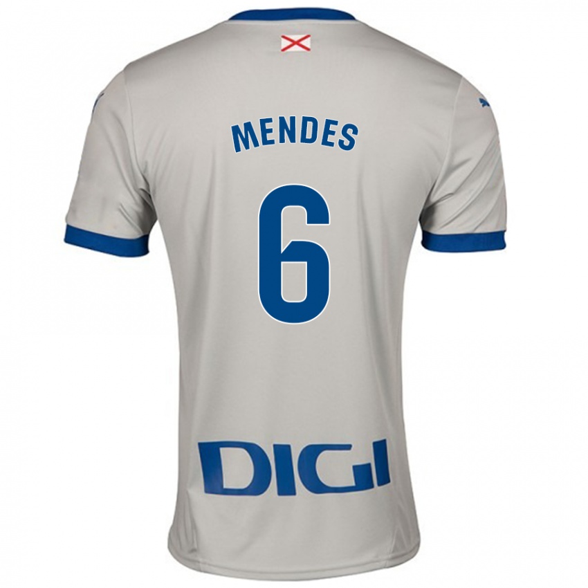 Homem Camisola Tomás Mendes #6 Cinza Leve Alternativa 2024/25 Camisa