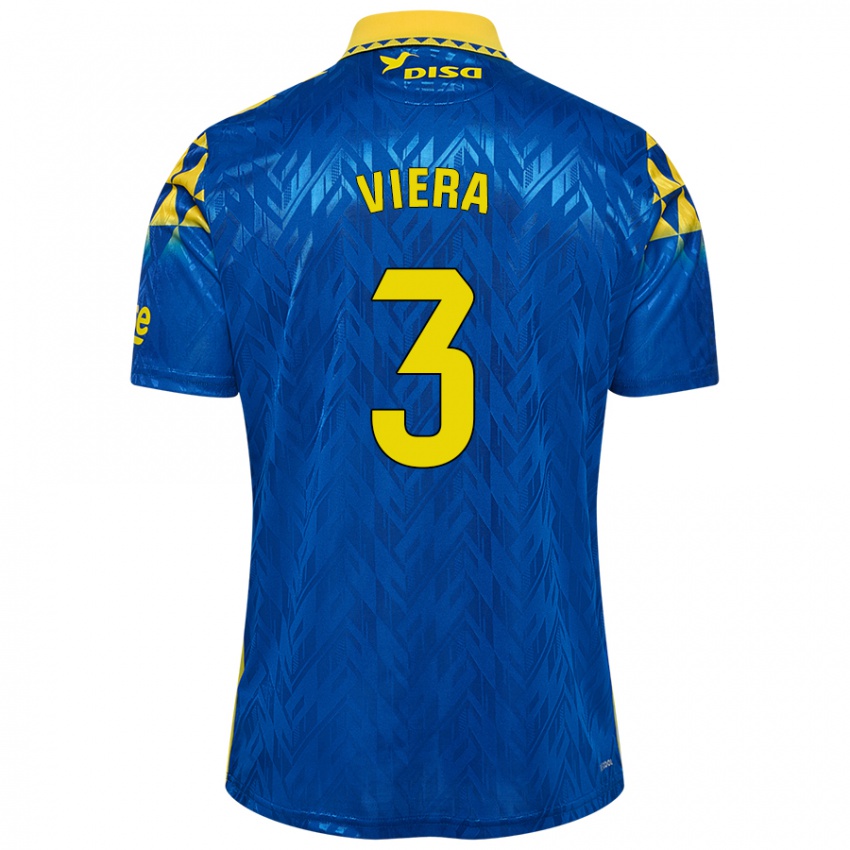 Homem Camisola Óliver Viera #3 Amarelo Azul Alternativa 2024/25 Camisa