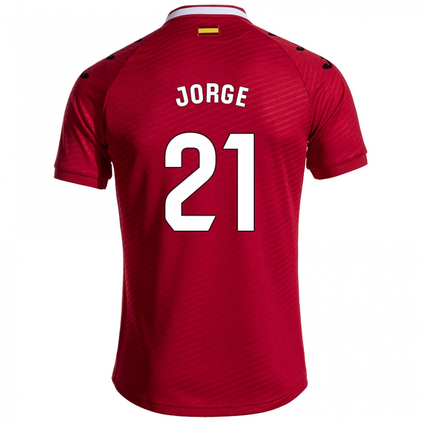 Homem Camisola Jeremy Jorge #21 Vermelho Escuro Alternativa 2024/25 Camisa