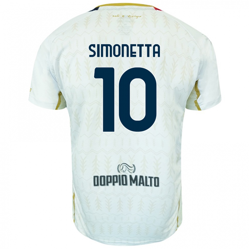 Homem Camisola Jacopo Simonetta #10 Branco Alternativa 2024/25 Camisa