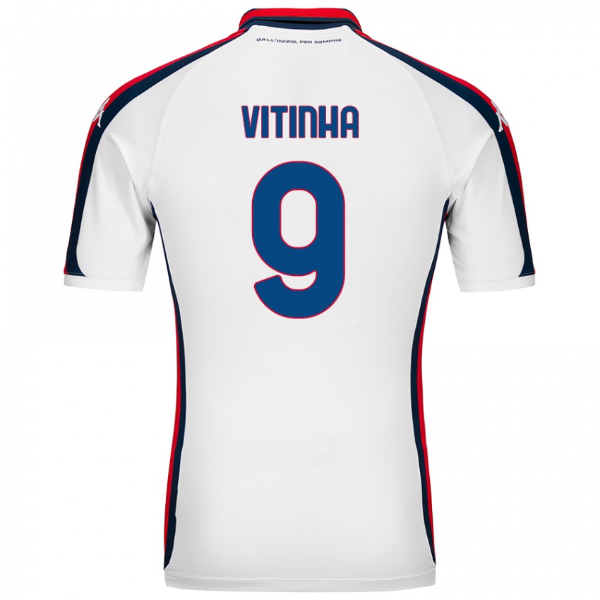 Homem Camisola Vitinha #9 Branco Alternativa 2024/25 Camisa