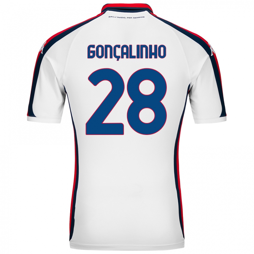 Homem Camisola João Gonçalinho #28 Branco Alternativa 2024/25 Camisa