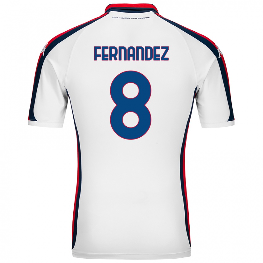 Homem Camisola Maria Fernandez #8 Branco Alternativa 2024/25 Camisa