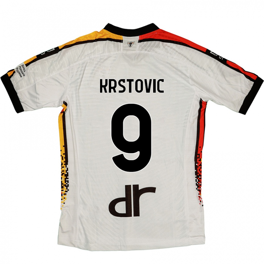 Homem Camisola Nikola Krstovic #9 Preto Branco Alternativa 2024/25 Camisa