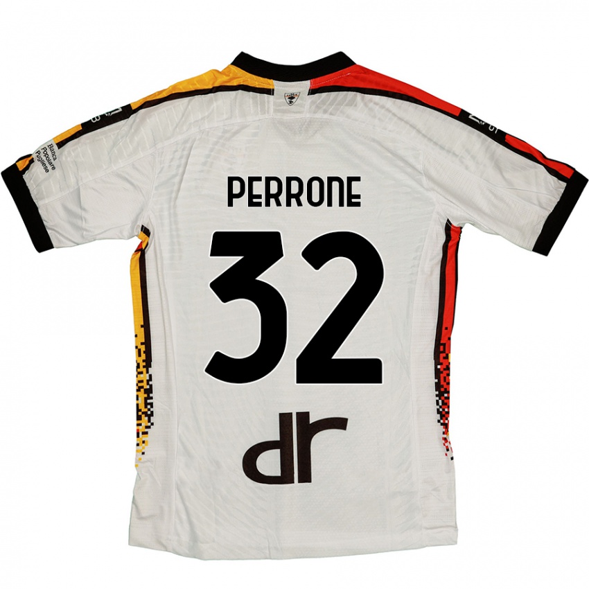 Homem Camisola Samuele Perrone #32 Preto Branco Alternativa 2024/25 Camisa