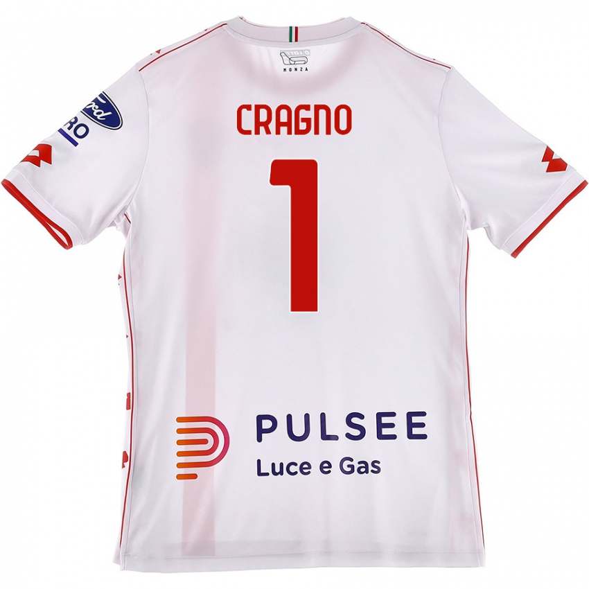 Homem Camisola Alessio Cragno #1 Branco Vermelho Alternativa 2024/25 Camisa