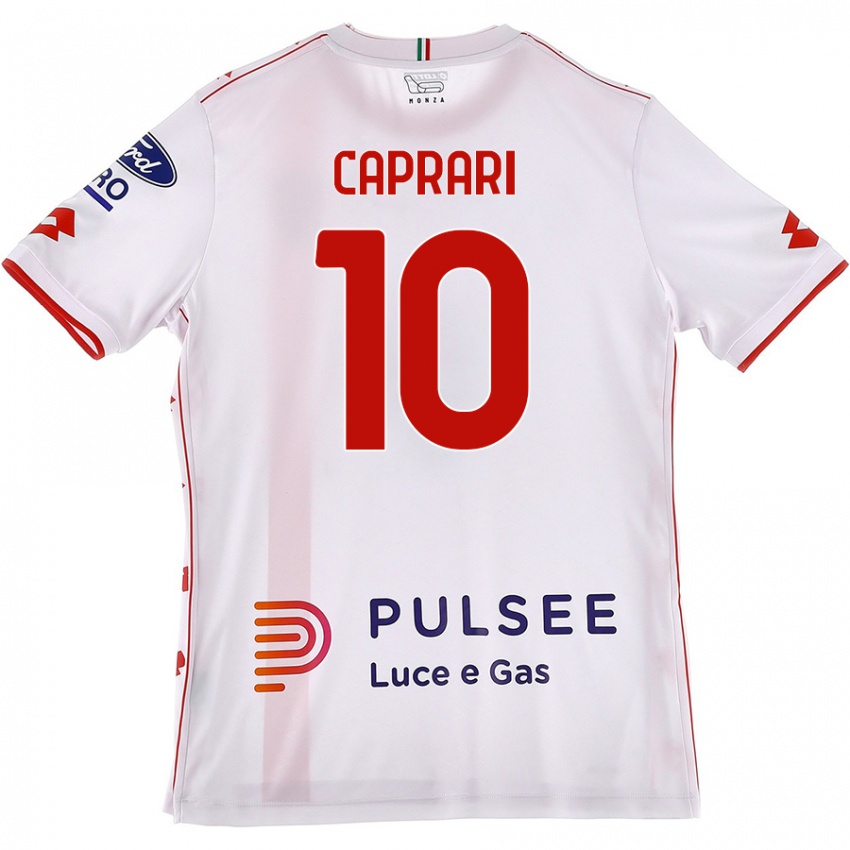 Homem Camisola Gianluca Caprari #10 Branco Vermelho Alternativa 2024/25 Camisa