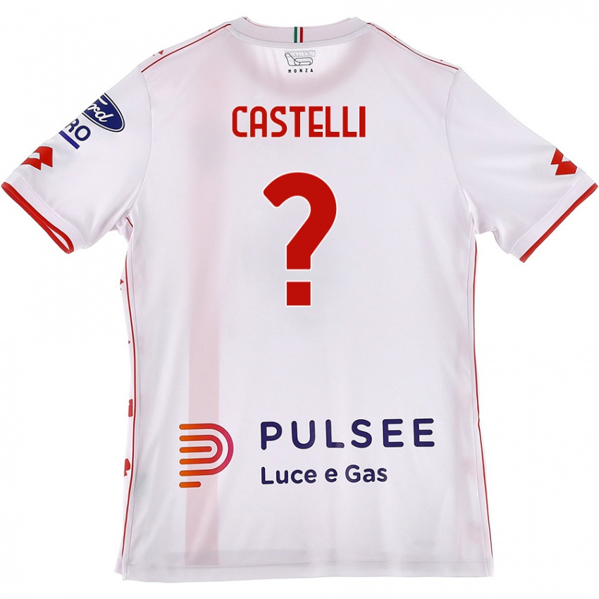 Homem Camisola Davide Castelli #0 Branco Vermelho Alternativa 2024/25 Camisa