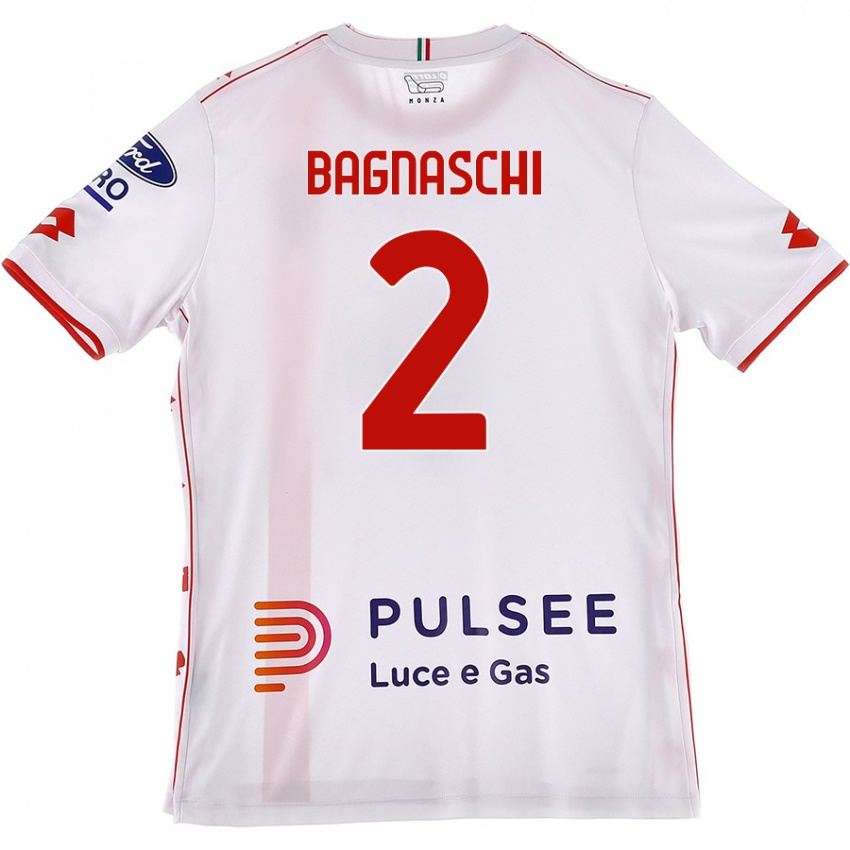 Homem Camisola Alessandro Bagnaschi #2 Branco Vermelho Alternativa 2024/25 Camisa