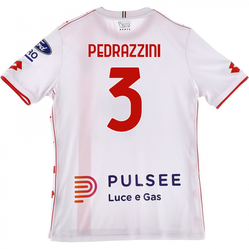 Homem Camisola Carlo Pedrazzini #3 Branco Vermelho Alternativa 2024/25 Camisa