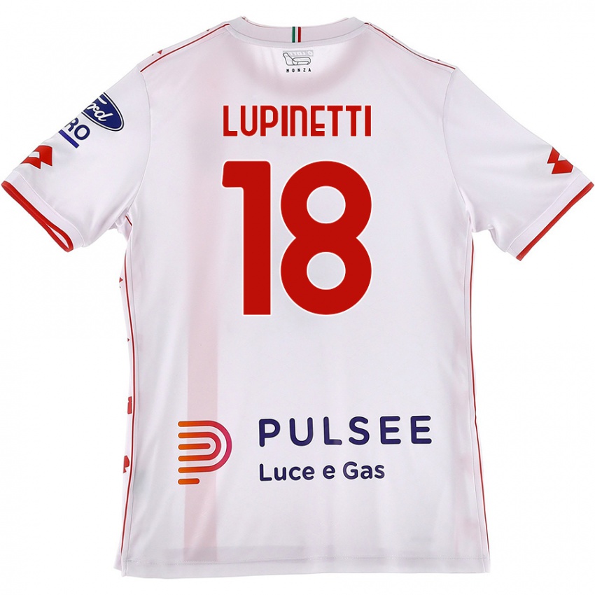 Homem Camisola Tommaso Lupinetti #18 Branco Vermelho Alternativa 2024/25 Camisa