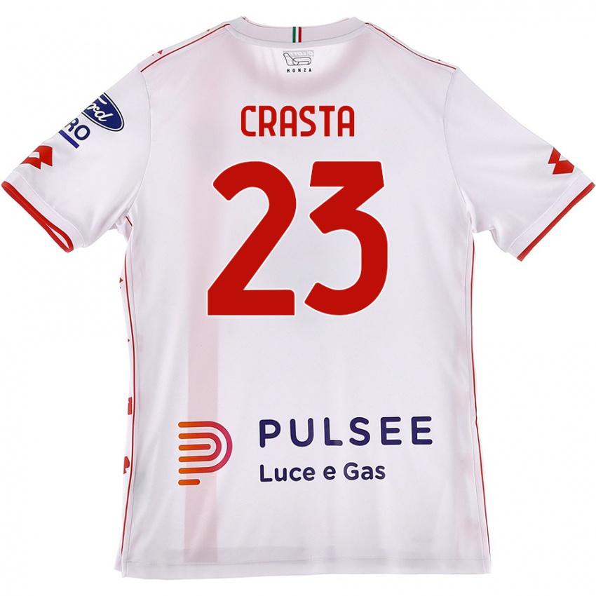 Homem Camisola Mario Crasta #23 Branco Vermelho Alternativa 2024/25 Camisa