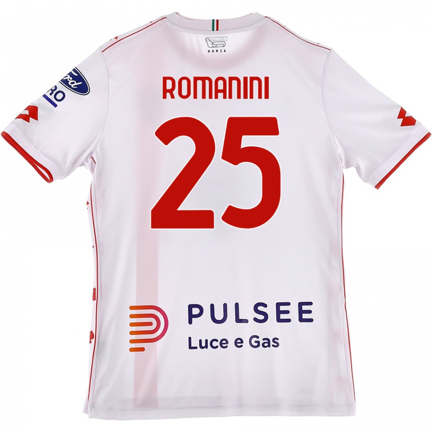 Homem Camisola Andrea Romanini #25 Branco Vermelho Alternativa 2024/25 Camisa