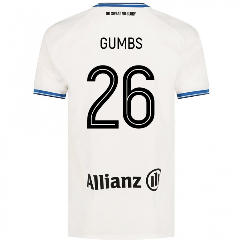 Homem Camisola Aisse Gumbs #26 Branco Alternativa 2024/25 Camisa