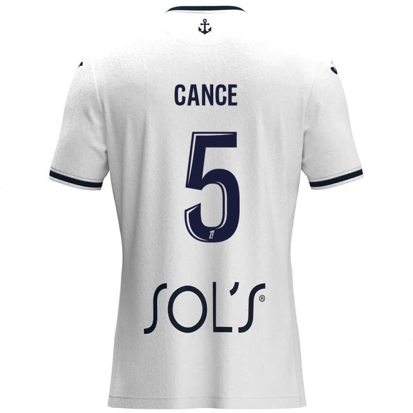 Homem Camisola Laurie Cance #5 Azul Escuro Branco Alternativa 2024/25 Camisa