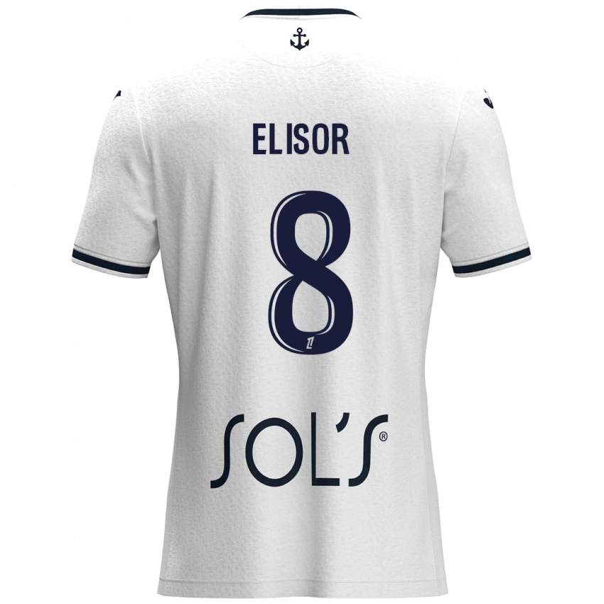 Homem Camisola Salomé Elisor #8 Azul Escuro Branco Alternativa 2024/25 Camisa