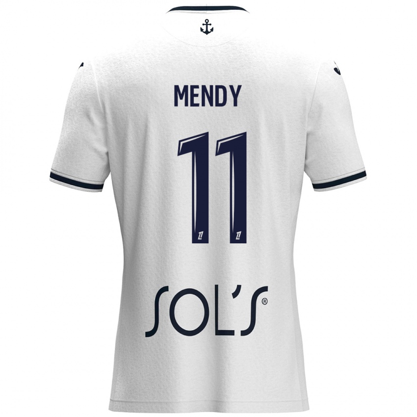 Homem Camisola Mélinda Mendy #11 Azul Escuro Branco Alternativa 2024/25 Camisa