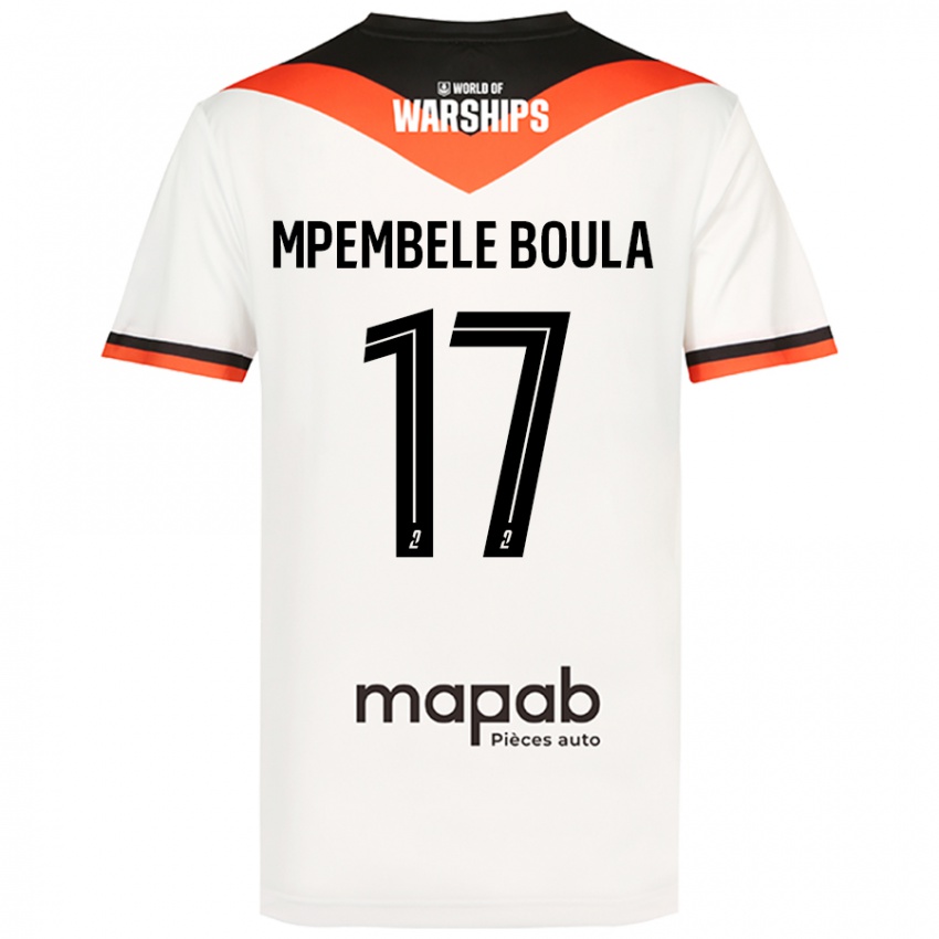 Homem Camisola Exaucé Mpembele Boula #17 Branco Alternativa 2024/25 Camisa