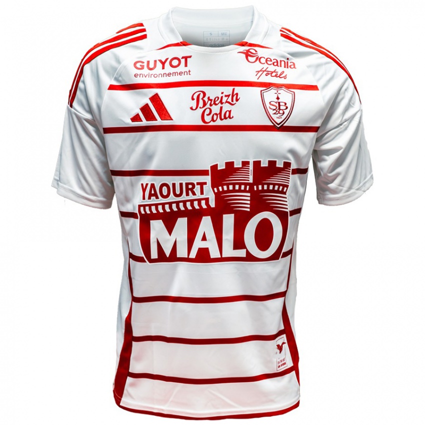 Homem Camisola Julien Le Cardinal #25 Vermelho Branco Alternativa 2024/25 Camisa