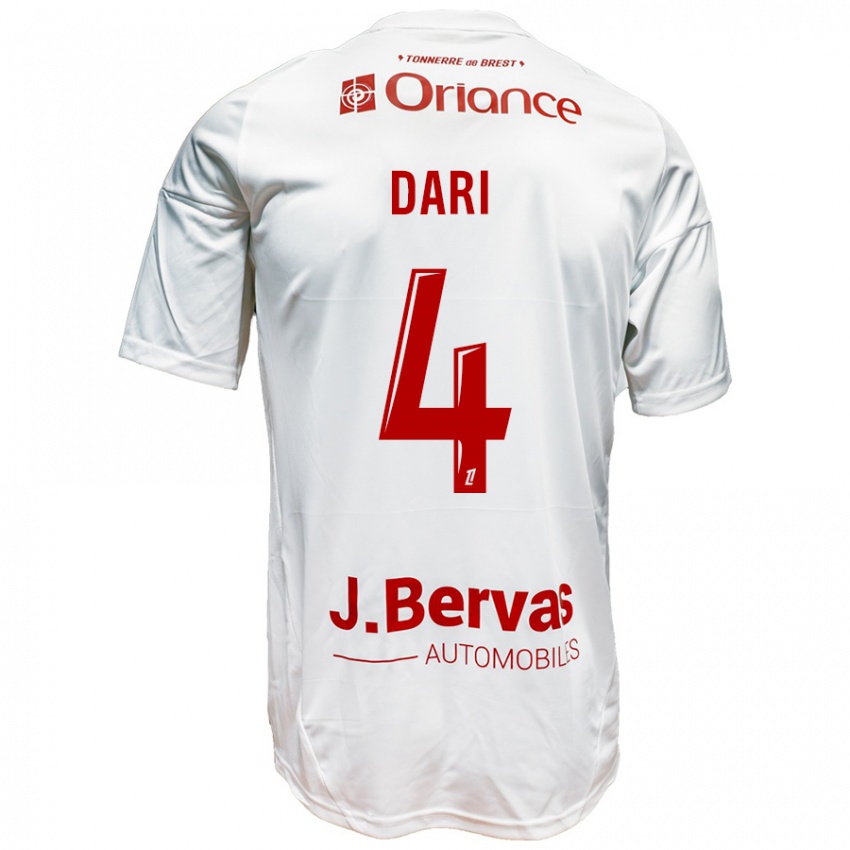 Homem Camisola Achraf Dari #4 Vermelho Branco Alternativa 2024/25 Camisa