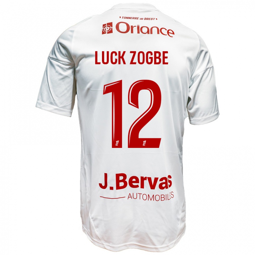 Homem Camisola Luck Zogbé #12 Vermelho Branco Alternativa 2024/25 Camisa