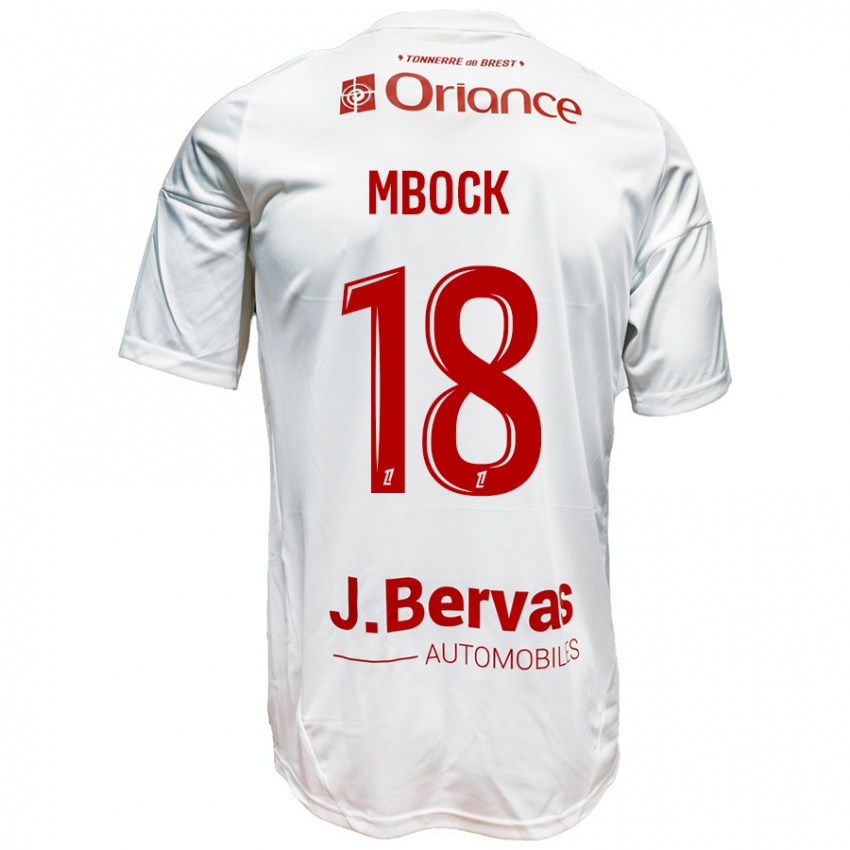 Homem Camisola Hianga'a Mbock #18 Vermelho Branco Alternativa 2024/25 Camisa