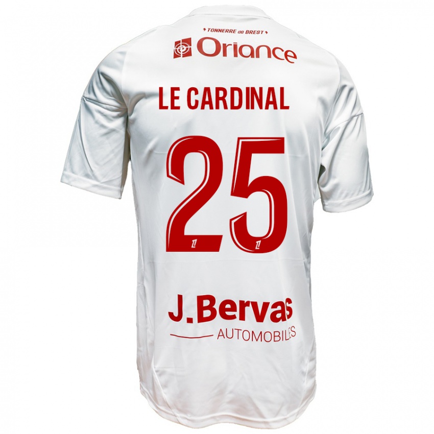 Homem Camisola Julien Le Cardinal #25 Vermelho Branco Alternativa 2024/25 Camisa