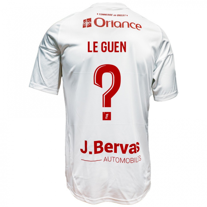 Homem Camisola Raphaël Le Guen #0 Vermelho Branco Alternativa 2024/25 Camisa