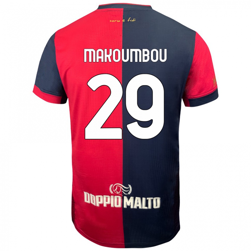 Mulher Camisola Antoine Makoumbou #29 Azul Vermelho Escuro Principal 2024/25 Camisa