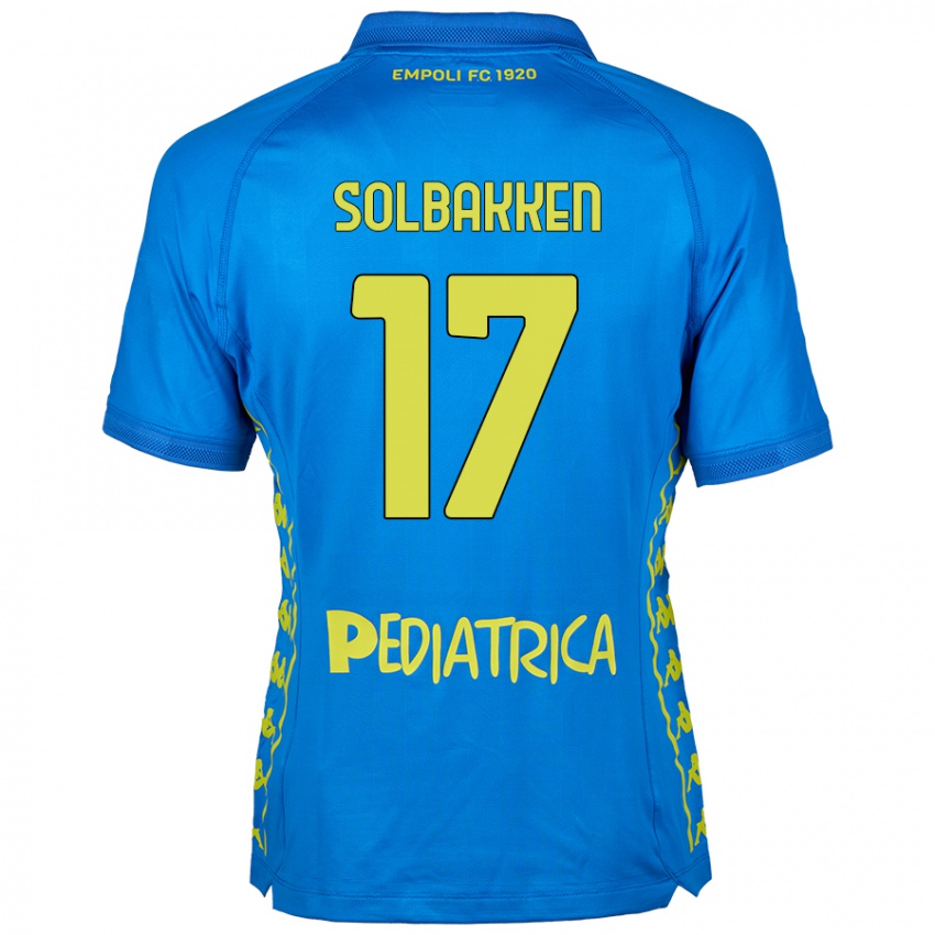 Mulher Camisola Ola Solbakken #17 Azul Principal 2024/25 Camisa