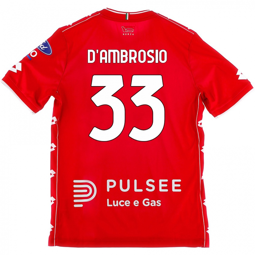 Mulher Camisola Danilo D'ambrosio #33 Branco Vermelho Principal 2024/25 Camisa