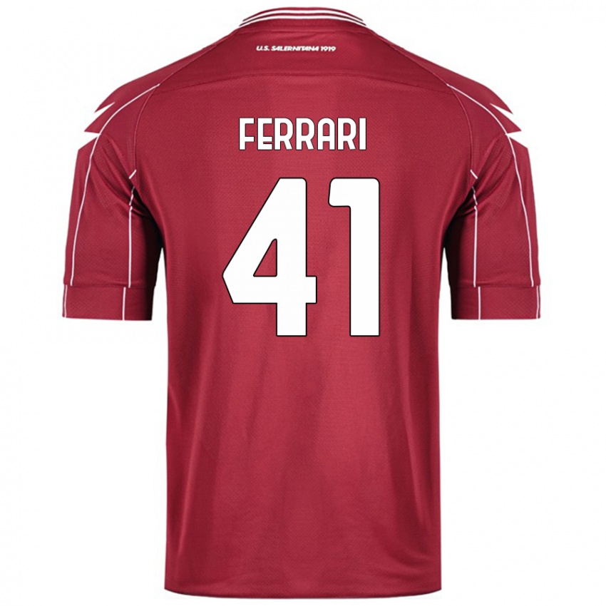 Mulher Camisola Tommaso Ferrari #41 Borgonha Principal 2024/25 Camisa