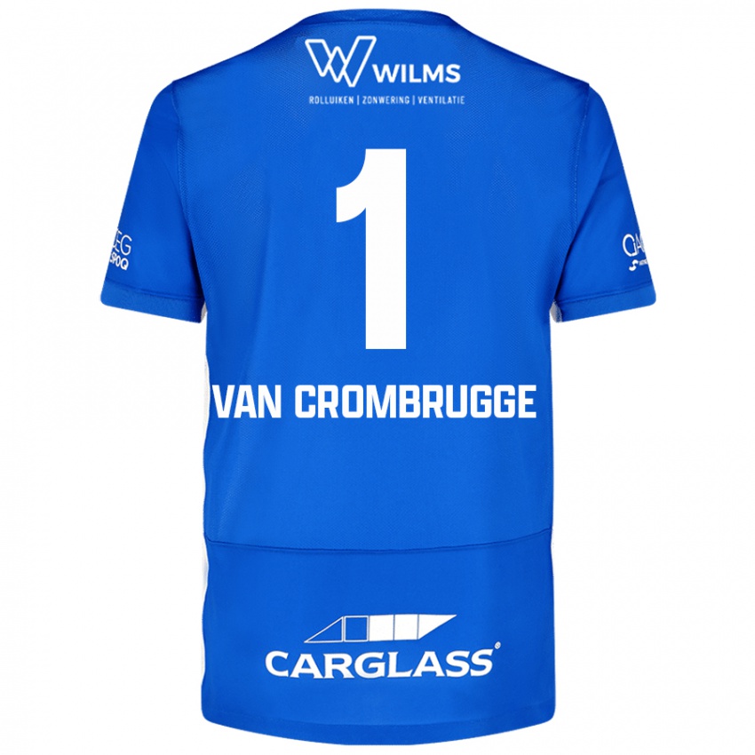 Mulher Camisola Hendrik Van Crombrugge #1 Azul Principal 2024/25 Camisa