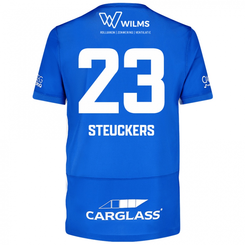 Mulher Camisola Jarne Steuckers #23 Azul Principal 2024/25 Camisa