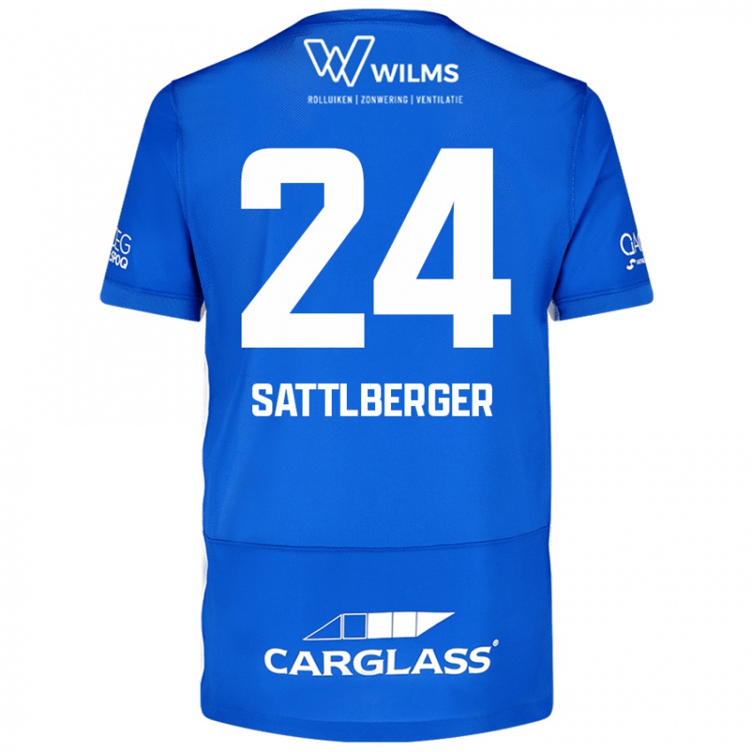 Mulher Camisola Nikolas Sattlberger #24 Azul Principal 2024/25 Camisa