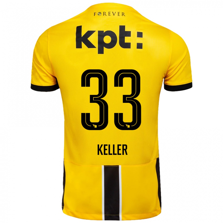 Mulher Camisola Marvin Keller #33 Preto Amarelo Principal 2024/25 Camisa