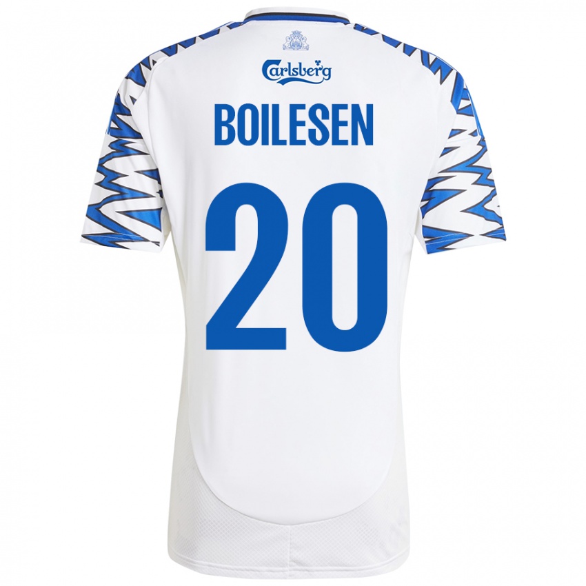 Mulher Camisola Nicolai Boilesen #20 Céu Branco Azul Principal 2024/25 Camisa